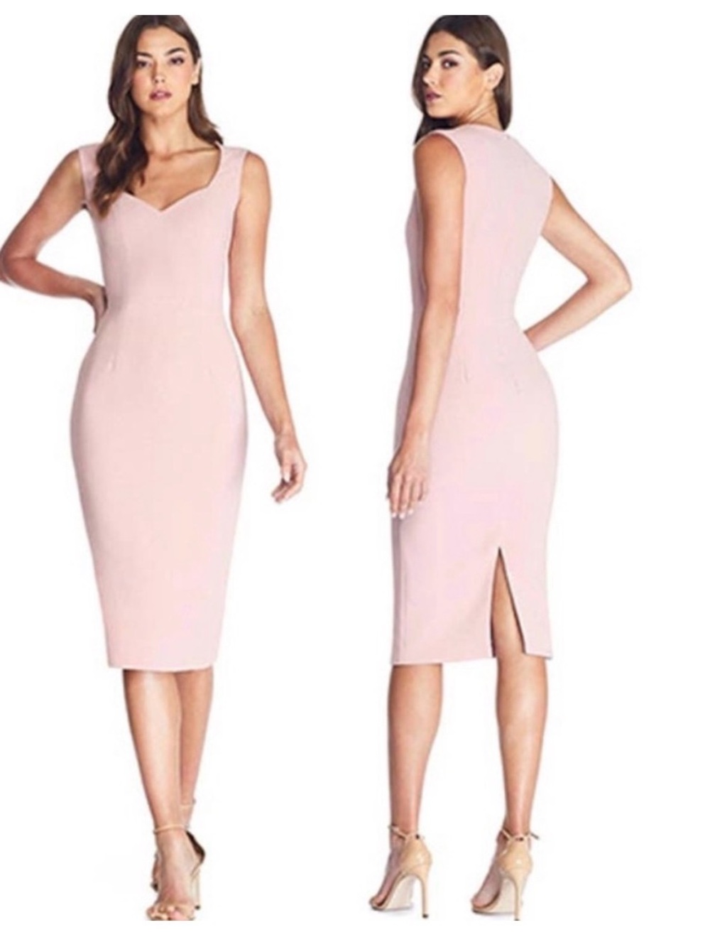 NWT Dress the Population Elle Pencil Dress in Blush Pink Small